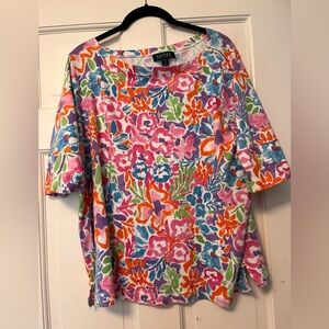 Ralph Lauren Multicolor Floral Short Sleeve Top